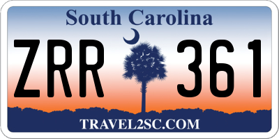 SC license plate ZRR361