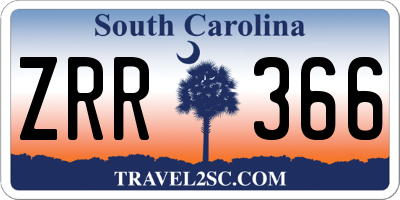 SC license plate ZRR366
