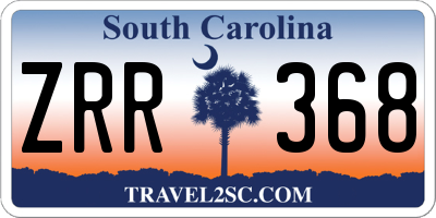 SC license plate ZRR368