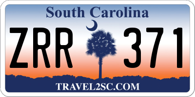 SC license plate ZRR371