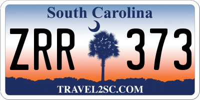 SC license plate ZRR373