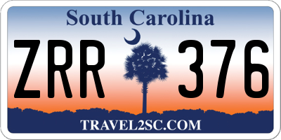 SC license plate ZRR376