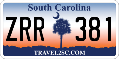 SC license plate ZRR381