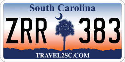 SC license plate ZRR383