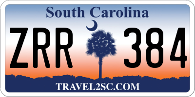 SC license plate ZRR384