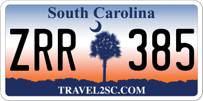 SC license plate ZRR385