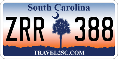SC license plate ZRR388