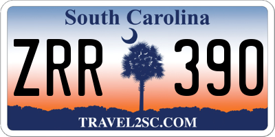 SC license plate ZRR390