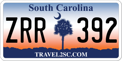 SC license plate ZRR392