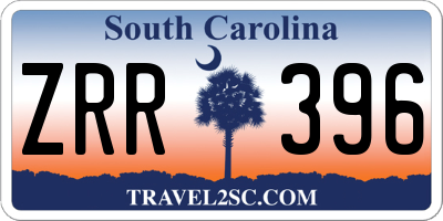 SC license plate ZRR396
