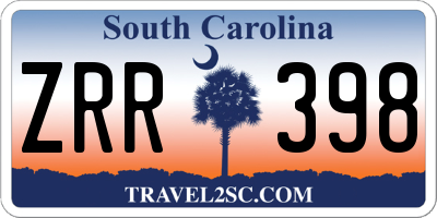 SC license plate ZRR398