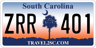 SC license plate ZRR401