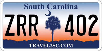 SC license plate ZRR402