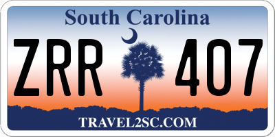 SC license plate ZRR407