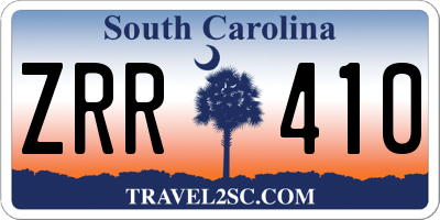 SC license plate ZRR410