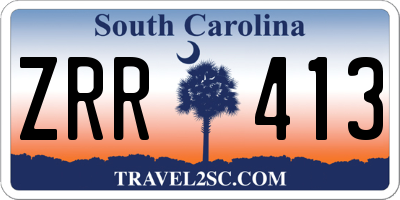 SC license plate ZRR413