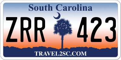 SC license plate ZRR423