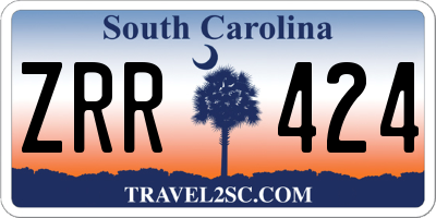 SC license plate ZRR424