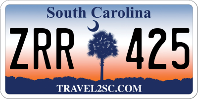SC license plate ZRR425