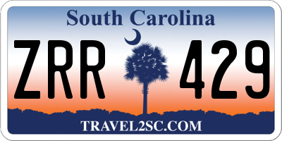 SC license plate ZRR429