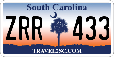 SC license plate ZRR433