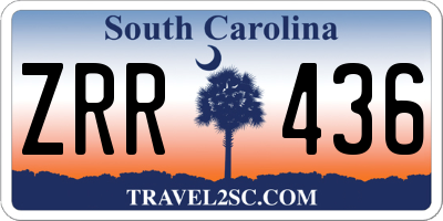 SC license plate ZRR436