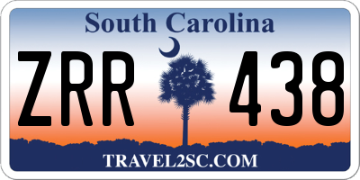 SC license plate ZRR438