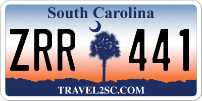 SC license plate ZRR441