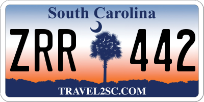 SC license plate ZRR442