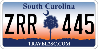 SC license plate ZRR445