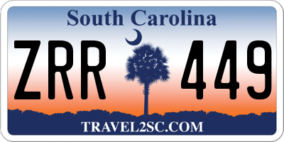 SC license plate ZRR449