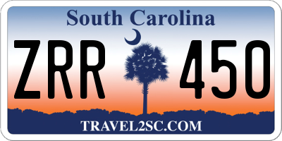 SC license plate ZRR450