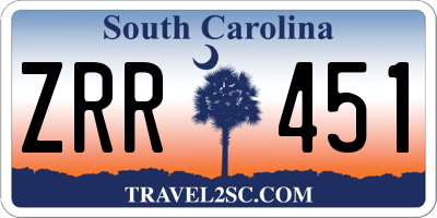 SC license plate ZRR451