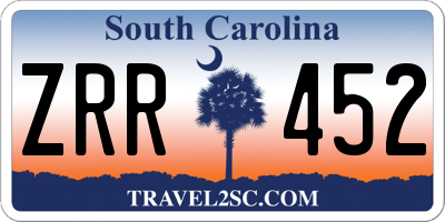 SC license plate ZRR452