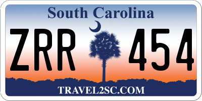 SC license plate ZRR454