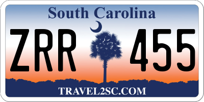 SC license plate ZRR455
