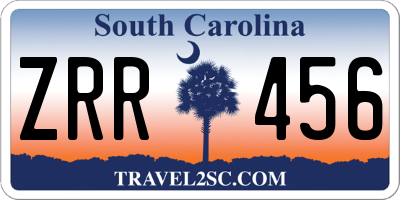 SC license plate ZRR456