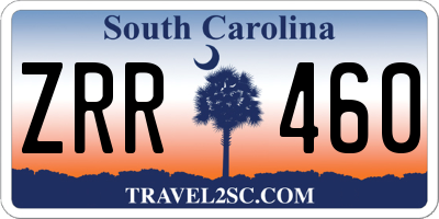 SC license plate ZRR460