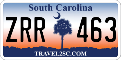 SC license plate ZRR463