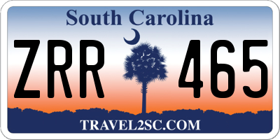 SC license plate ZRR465