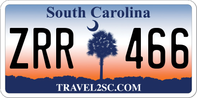 SC license plate ZRR466