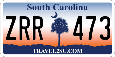 SC license plate ZRR473