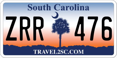 SC license plate ZRR476