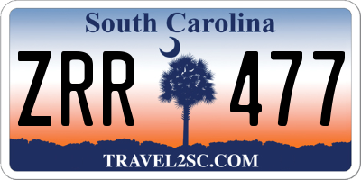SC license plate ZRR477
