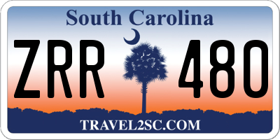 SC license plate ZRR480