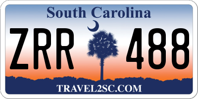 SC license plate ZRR488