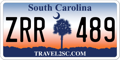 SC license plate ZRR489