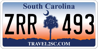 SC license plate ZRR493