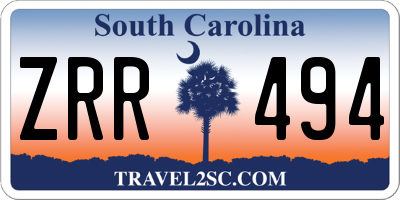 SC license plate ZRR494