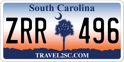 SC license plate ZRR496